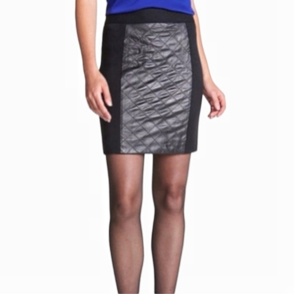 Milly - Lambskin Leather Wool Black Mini Skirt - Picture 1 of 16
